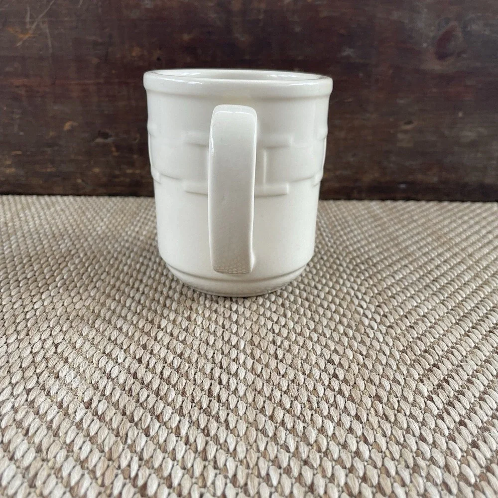 Longaberger Pottery Ivory Woven Traditions Coffee Mug